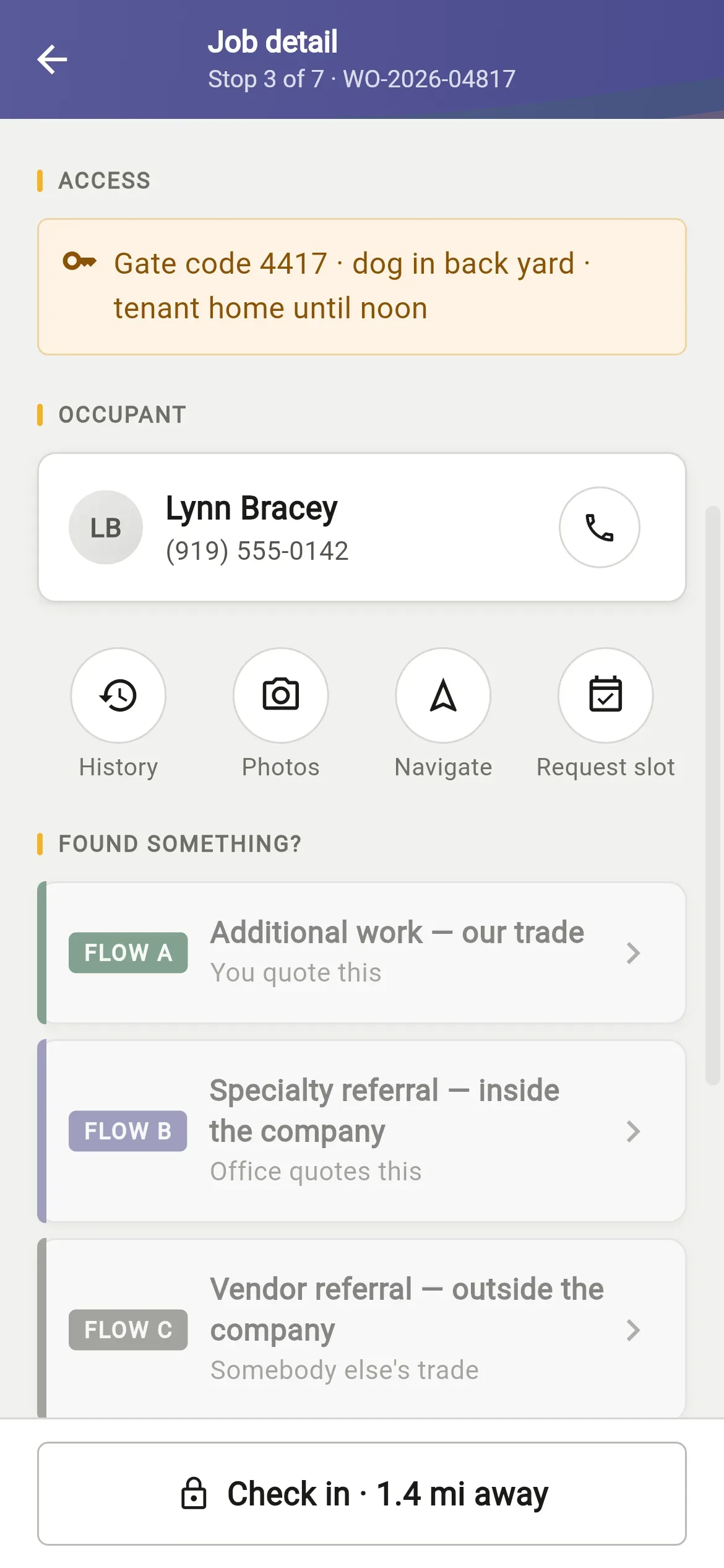 Found something? Additional work, specialty referral or vendor referral